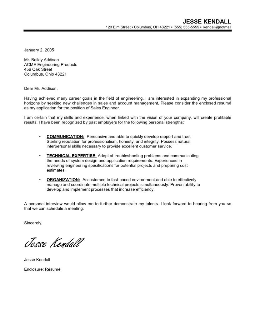 Entry level chemical engineering cover letter